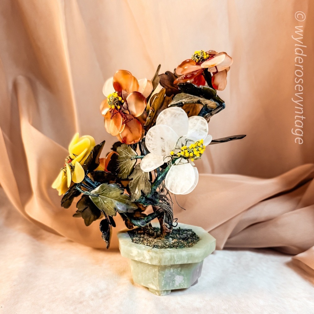 Chinese Hardstone Bonsai Tree Sculpture - Picture 2 of 7